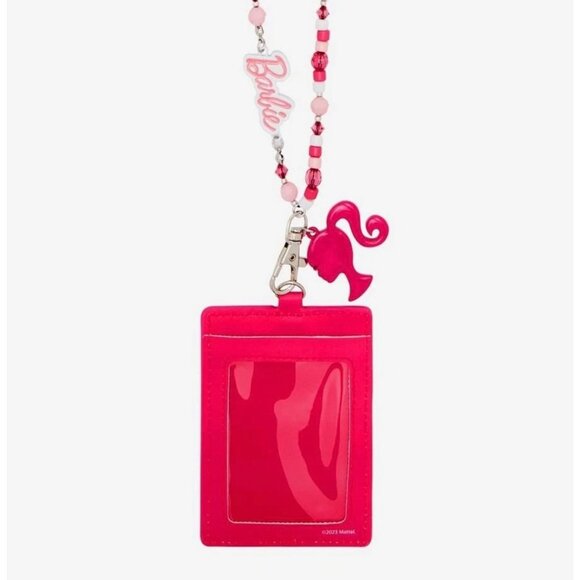 Barbie Pink Beaded Lanyard With Cardholder - Picture 2 of 3